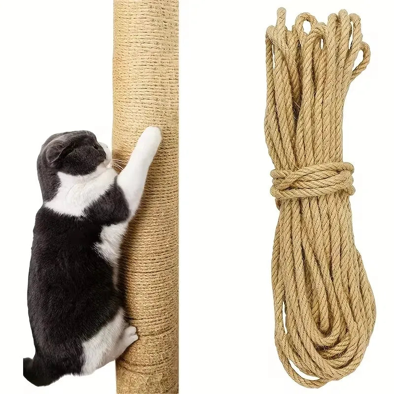 Natural Sisal Rope Cat Scratcher Árvore Coçar Brinquedo, Garra De Pata, Protetor De Móveis, Arranhando Post, Acessórios DIY