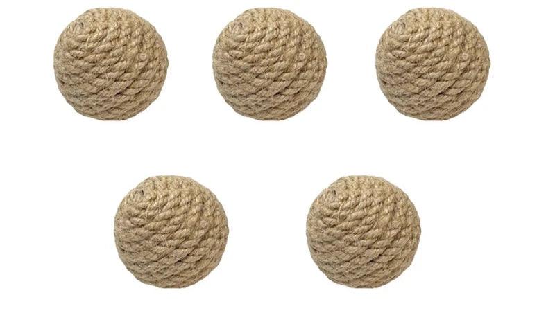 Bolinhas de brinquedo de sisal para gatos - 5 peças