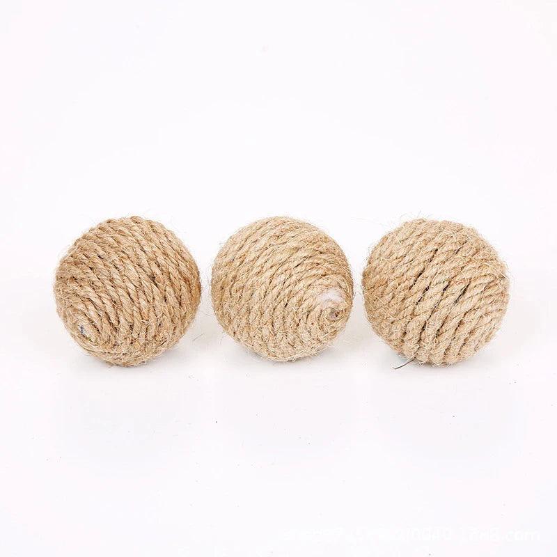 Bolinhas de brinquedo de sisal para gatos - 5 peças