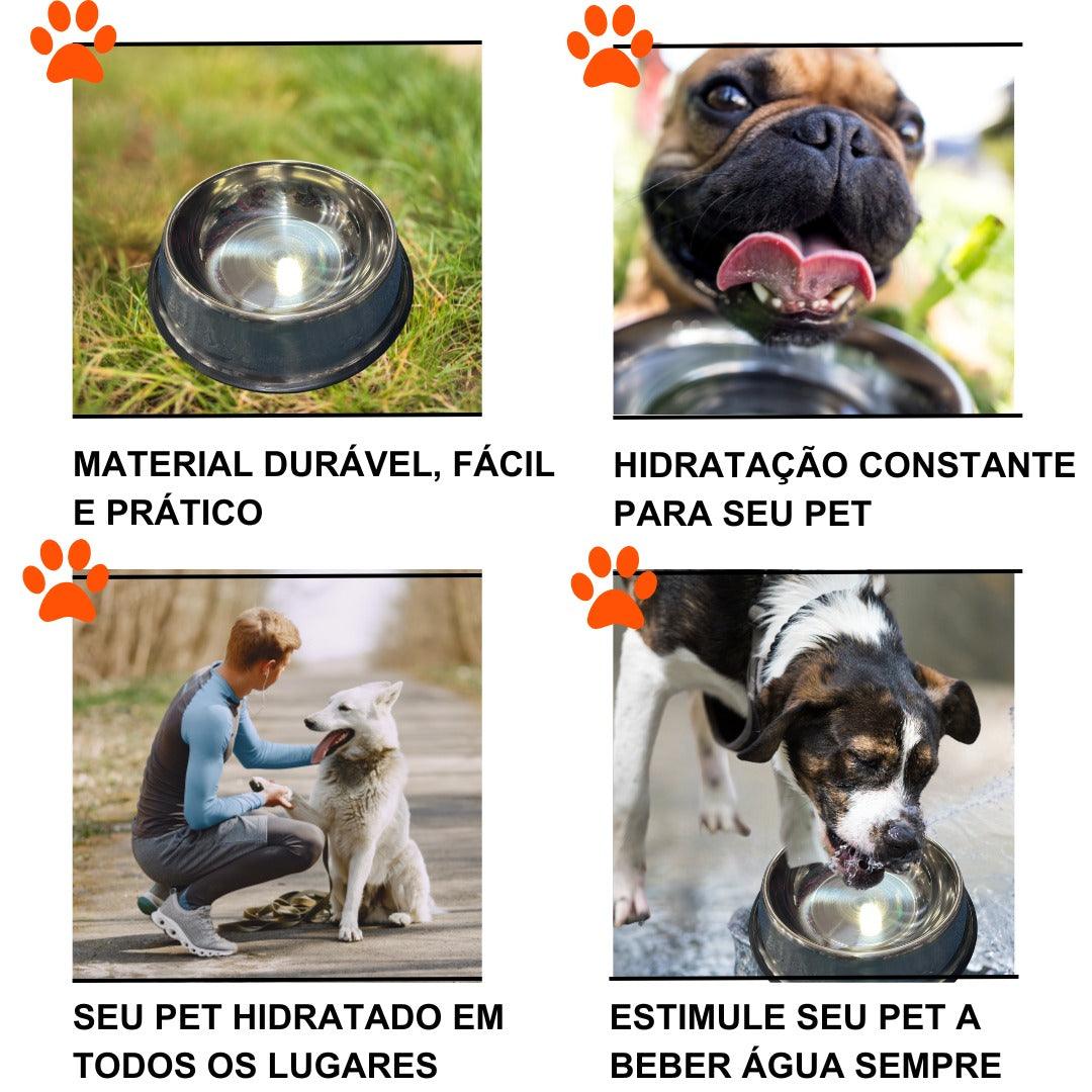 Alimentador de Aço Inoxidavel para PETS - O Chico Tem