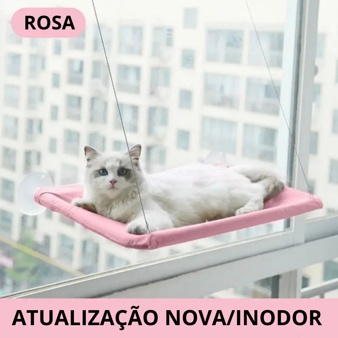 Cama Rede Dobrável para Gatos com Ventosas Fortes